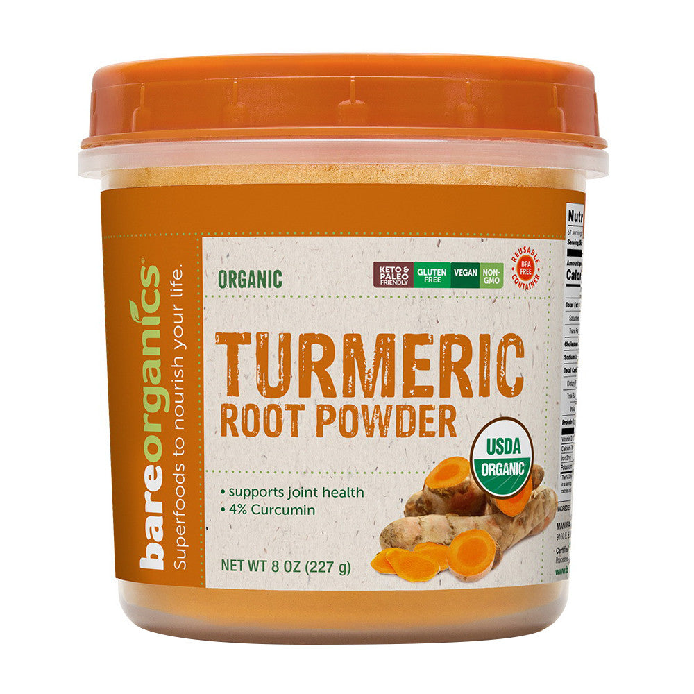 BareOrganics Turmeric Root Powder for Joint Health, 8 Oz
